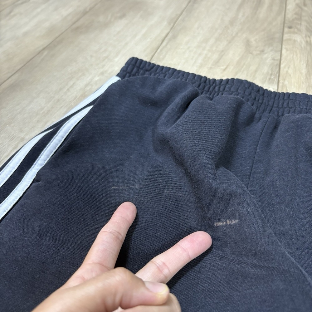 Adidas Joggers Mens Medium Black Drawstring Knit Workout Big Spell Out Logo - Picture 3 of 8